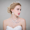 Wedding Jewelry Crown+Necklace+Earings 3pcs Jewelry Set for bride Use